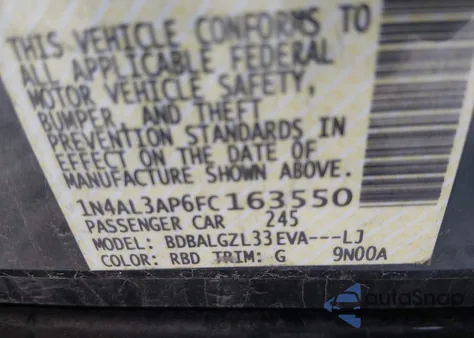 2015 Nissan Altima 2.5 S z USA, uszkodzony, nr VIN 1N4AL3AP6FC163550